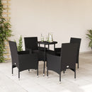 5-Delige Tuinset Met Kussens Poly Rattan En Glas