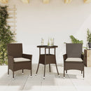 5-Delige Tuinset Met Kussens Poly Rattan En Glas