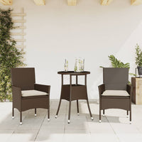 5-Delige Tuinset Met Kussens Poly Rattan En Glas