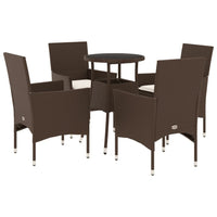 5-Delige Tuinset Met Kussens Poly Rattan En Glas