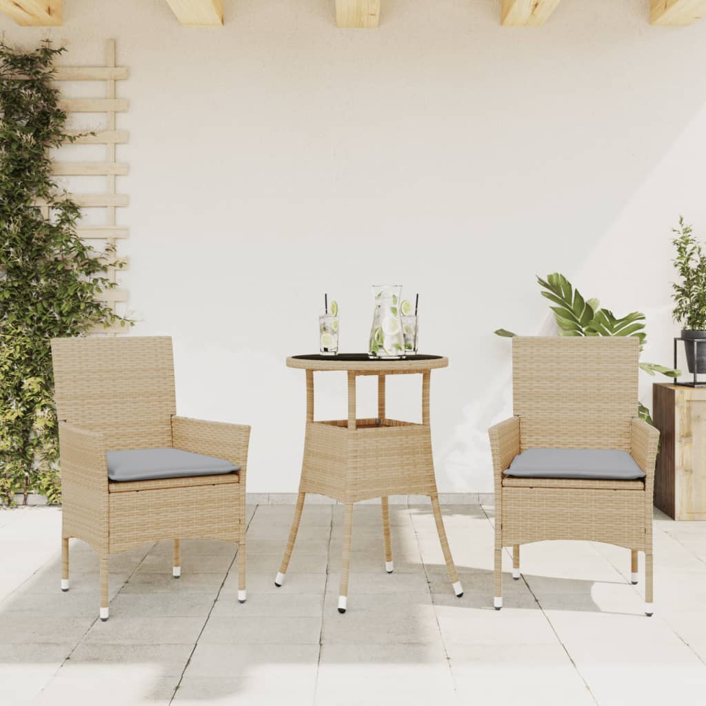 5-Delige Tuinset Met Kussens Poly Rattan En Glas