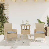 5-Delige Tuinset Met Kussens Poly Rattan En Glas