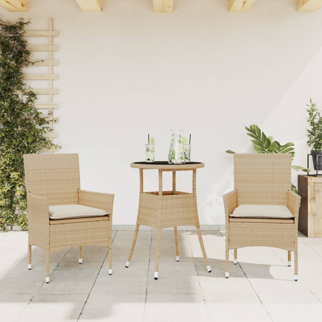 5-Delige Tuinset Met Kussens Poly Rattan En Glas