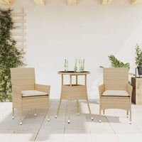 5-Delige Tuinset Met Kussens Poly Rattan En Glas