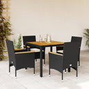 3-Delige Tuinset Met Kussens Poly Rattan En Acaciahout