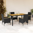 3-Delige Tuinset Met Kussens Poly Rattan En Acaciahout