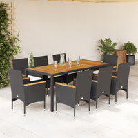 3-Delige Tuinset Met Kussens Poly Rattan En Acaciahout