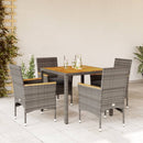 3-Delige Tuinset Met Kussens Poly Rattan En Acaciahout