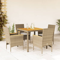 3-Delige Tuinset Met Kussens Poly Rattan En Acaciahout
