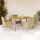3-Delige Tuinset Met Kussens Poly Rattan En Acaciahout
