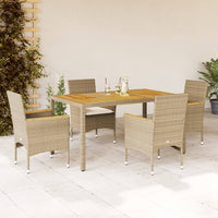 3-Delige Tuinset Met Kussens Poly Rattan En Acaciahout