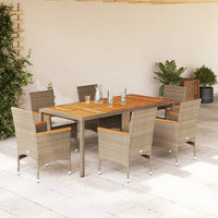 3-Delige Tuinset Met Kussens Poly Rattan En Acaciahout