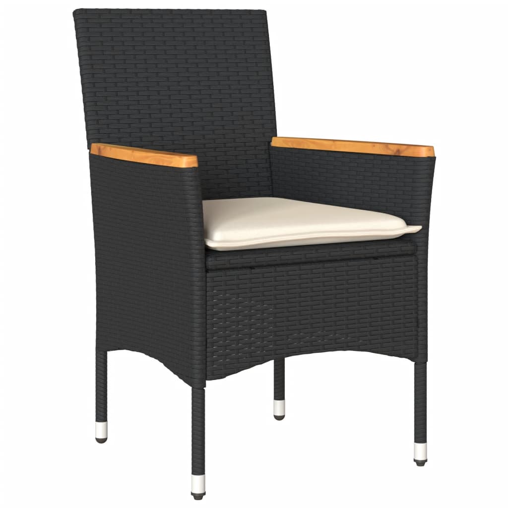 3-Delige Tuinset Met Kussens Poly Rattan En Glas