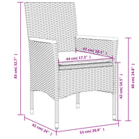 3-Delige Tuinset Met Kussens Poly Rattan En Glas