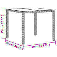 3-Delige Tuinset Met Kussens Poly Rattan En Glas
