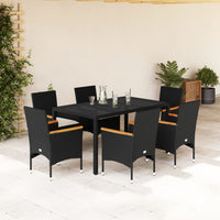 3-Delige Tuinset Met Kussens Poly Rattan En Glas