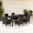 3-Delige Tuinset Met Kussens Poly Rattan En Glas