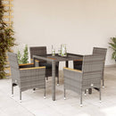 3-Delige Tuinset Met Kussens Poly Rattan En Glas