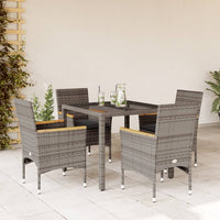 3-Delige Tuinset Met Kussens Poly Rattan En Glas