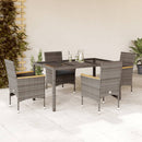 3-Delige Tuinset Met Kussens Poly Rattan En Glas