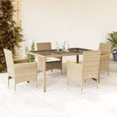 3-Delige Tuinset Met Kussens Poly Rattan En Glas