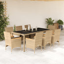 3-Delige Tuinset Met Kussens Poly Rattan En Glas