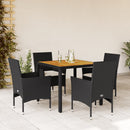 5-Delige Tuinset Met Kussens Poly Rattan En Acaciahout