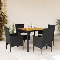 5-Delige Tuinset Met Kussens Poly Rattan En Acaciahout