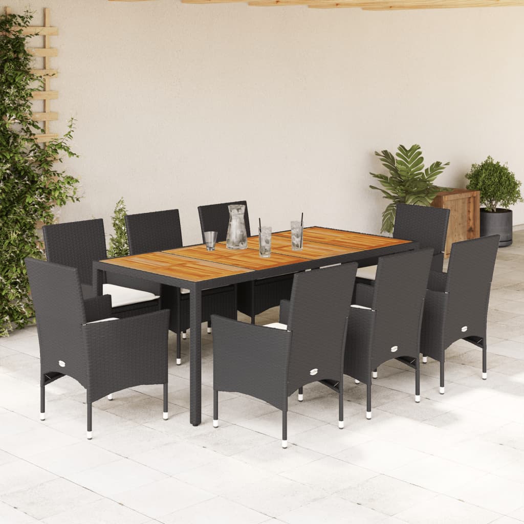 5-Delige Tuinset Met Kussens Poly Rattan En Acaciahout