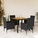 5-Delige Tuinset Met Kussens Poly Rattan En Acaciahout
