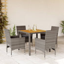 5-Delige Tuinset Met Kussens Poly Rattan En Acaciahout