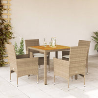 5-Delige Tuinset Met Kussens Poly Rattan En Acaciahout