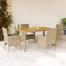 5-Delige Tuinset Met Kussens Poly Rattan En Acaciahout