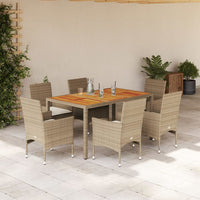 5-Delige Tuinset Met Kussens Poly Rattan En Acaciahout