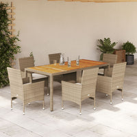 5-Delige Tuinset Met Kussens Poly Rattan En Acaciahout
