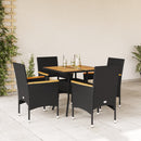 5-Delige Tuinset Met Kussens Poly Rattan En Acaciahout