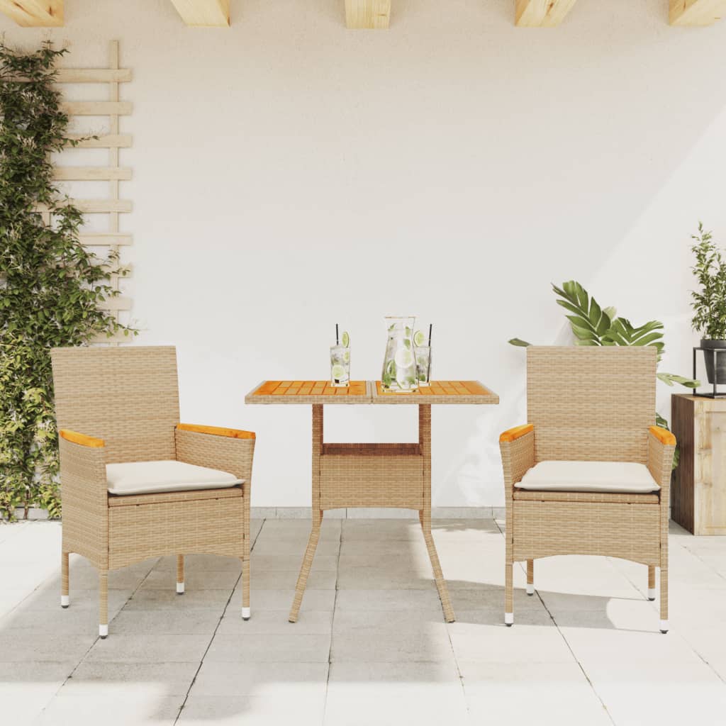 5-Delige Tuinset Met Kussens Poly Rattan En Acaciahout
