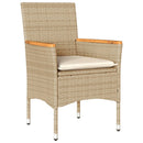 5-Delige Tuinset Met Kussens Poly Rattan En Acaciahout