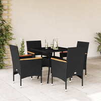 3-Delige Tuinset Met Kussens Poly Rattan En Acaciahout