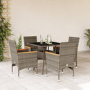 3-Delige Tuinset Met Kussens Poly Rattan En Acaciahout