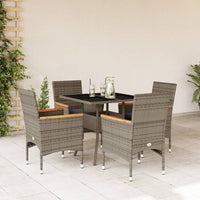 3-Delige Tuinset Met Kussens Poly Rattan En Acaciahout