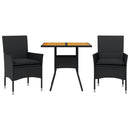 3-Delige Tuinset Met Kussens Poly Rattan En Acaciahout