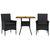 3-Delige Tuinset Met Kussens Poly Rattan En Acaciahout