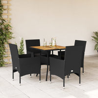 3-Delige Tuinset Met Kussens Poly Rattan En Acaciahout