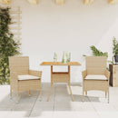 3-Delige Tuinset Met Kussens Poly Rattan En Acaciahout