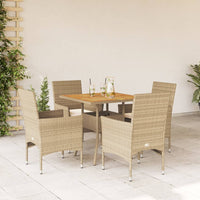 3-Delige Tuinset Met Kussens Poly Rattan En Acaciahout