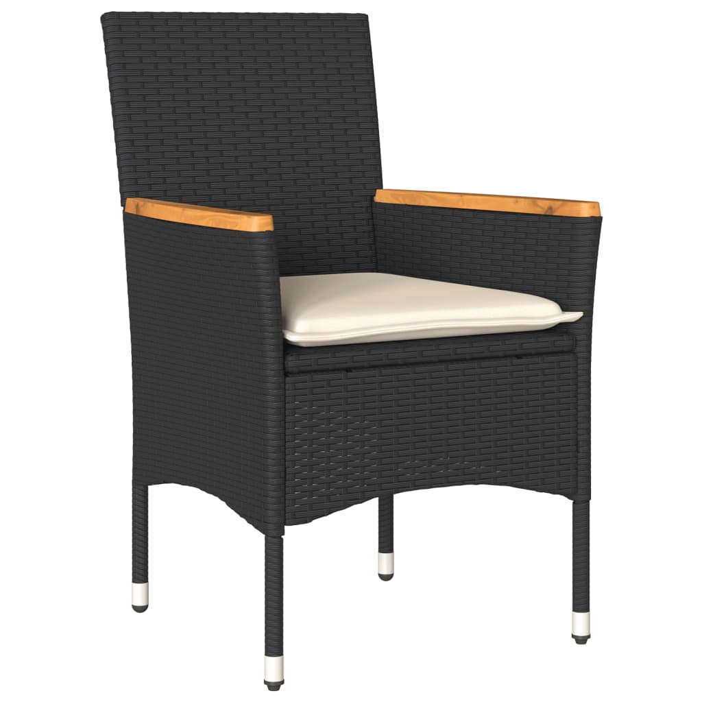 3-Delige Tuinset Met Kussens Poly Rattan En Acaciahout