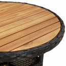 3-Delige Tuinset Met Kussens Poly Rattan En Acaciahout