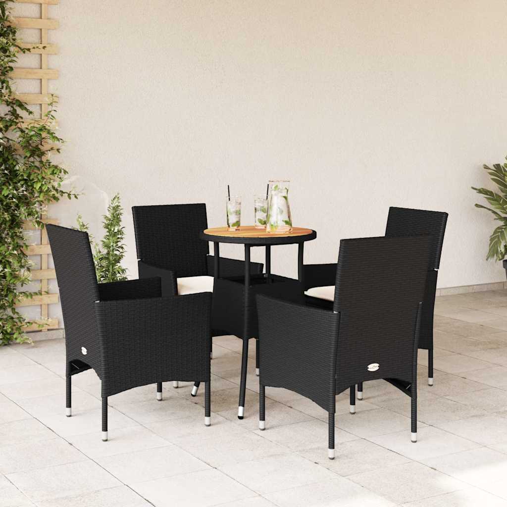 3-Delige Tuinset Met Kussens Poly Rattan En Acaciahout