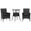 3-Delige Tuinset Met Kussens Poly Rattan En Acaciahout